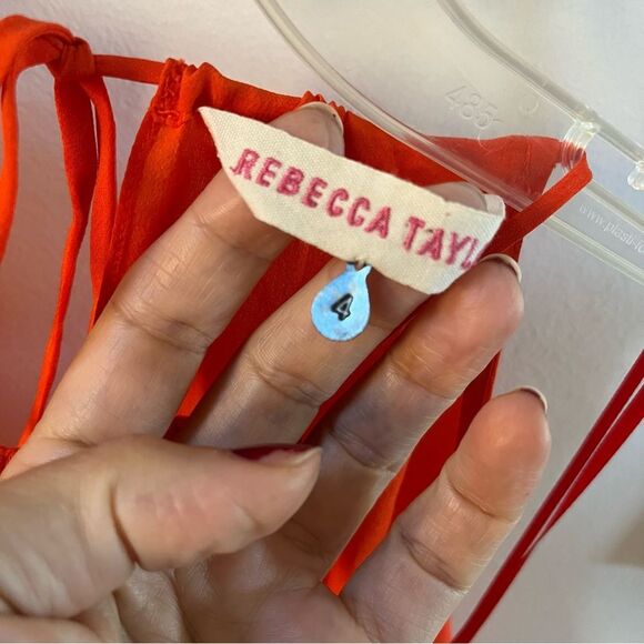 Rebecca Taylor Silk Keyhole Cami Dress in Orange 4 - Picture 6 of 13